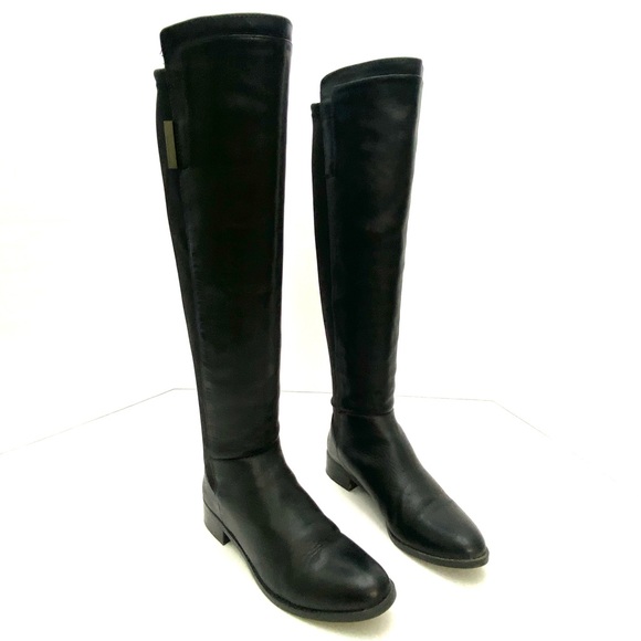 Vince Camuto Women's Black Multi-Texture Kellisi Stretch Panel Knee High Boot - Picture 2 of 16